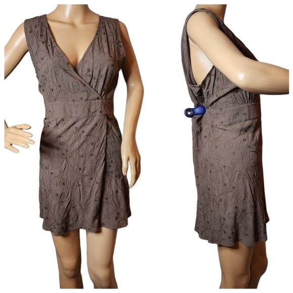 J. Jill embroidered brown sleeveless tunic/dress. Size 12 - Picture 5 of 16